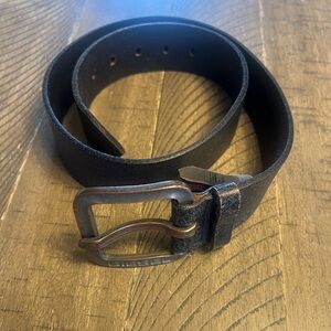 Diesel 1.5 inch side black leather belt